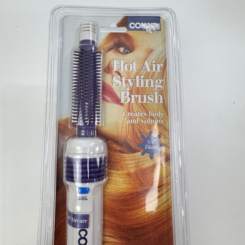 Conair Hot Air Styling Brush 3/4 Inch Barrel Cool Shot White Purple BM20RCS NEW